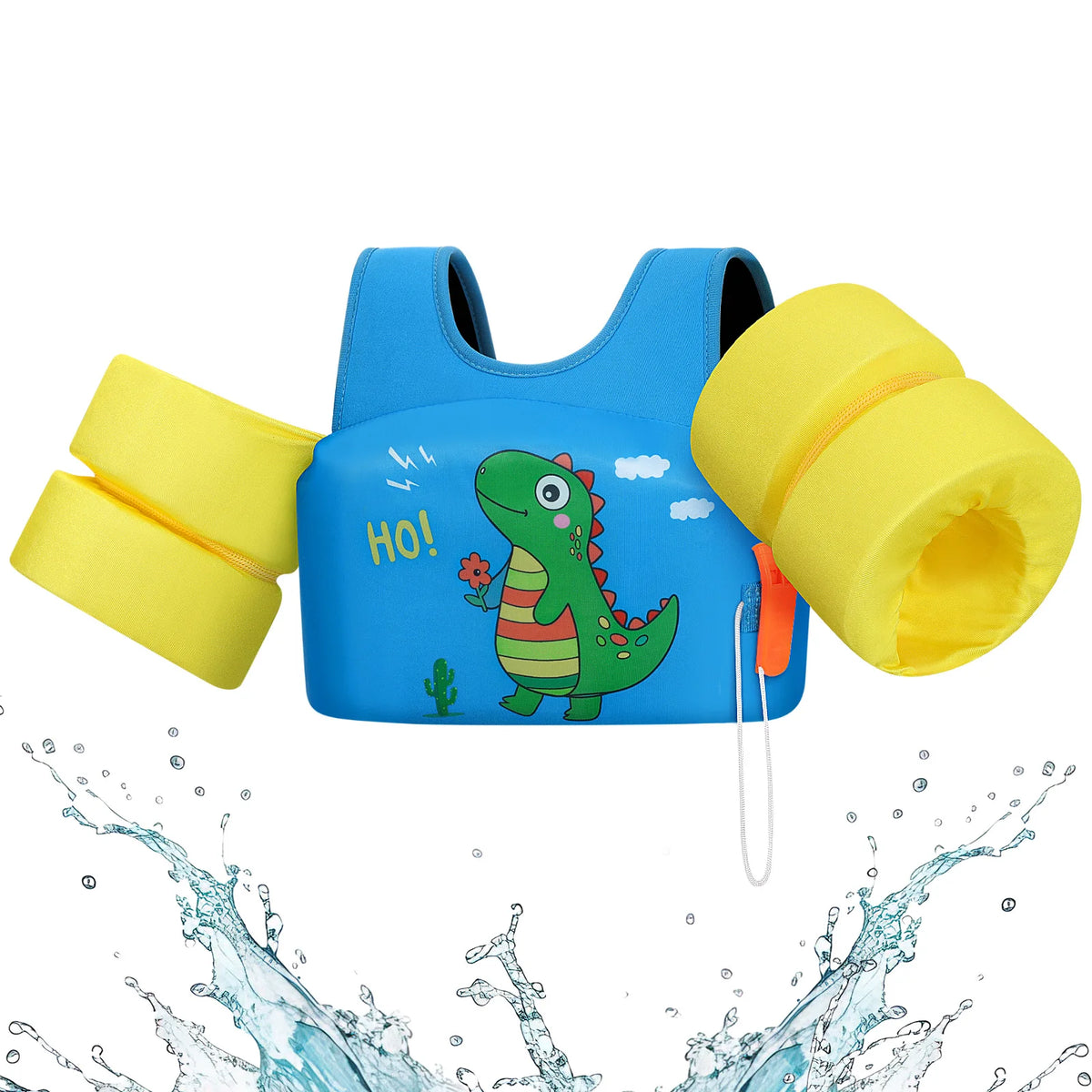 Gilet de sauvetage pour enfants avec sifflet, brassards en mousse pour piscine et kayak