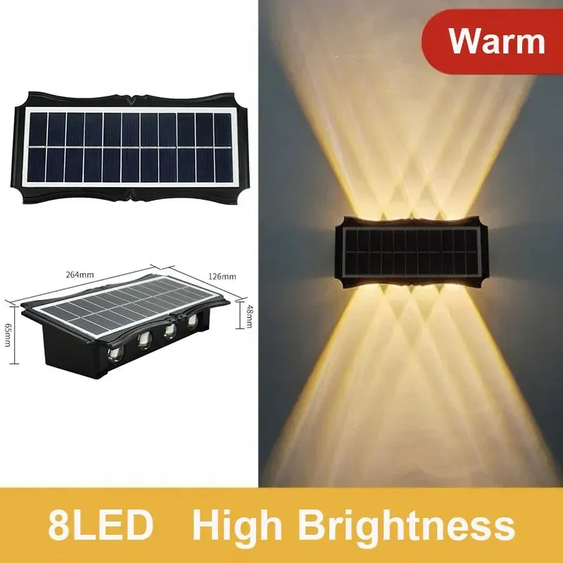 Lampada da Parete Solare LED per Esterni – Illuminazione Waterproof Up & Down