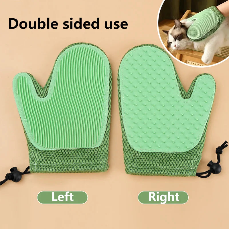Guanto per Toelettatura Animali 2 in 1 - Rimuovi Pelo e Massaggia