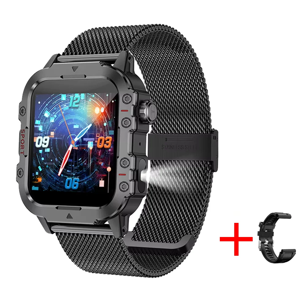 Smartwatch sportivo 2026 con monitor cardio, SpO2, sonno e torcia LED