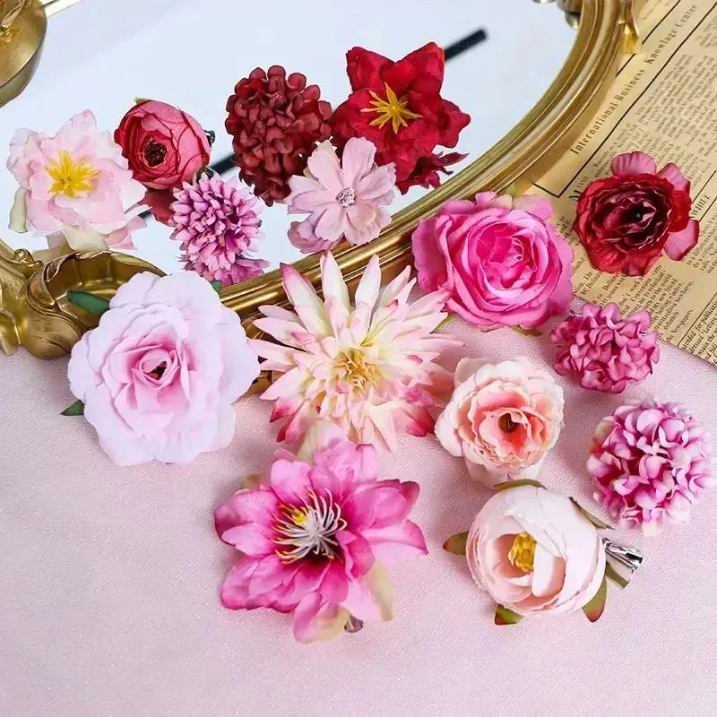 3/21Pcs Mixed Artificial Flowers Silk Rose Fake Flowers for Home Room Wedding Decoration DIY Craft Garland Bouquet Accessory