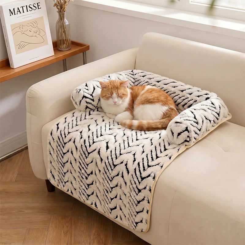 Cuccia Sofa Bed per Animali con Bordi Alzati, Antiscivolo, Plush Morbido