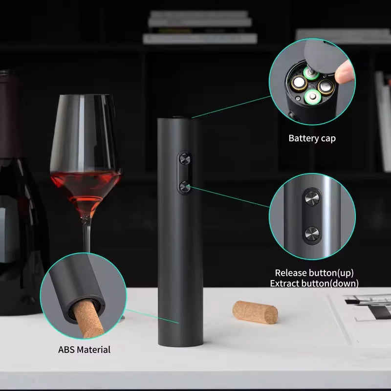 Apribottiglie Elettrico con Aeratore e Tappo Ermetico – Set Regalo Vino