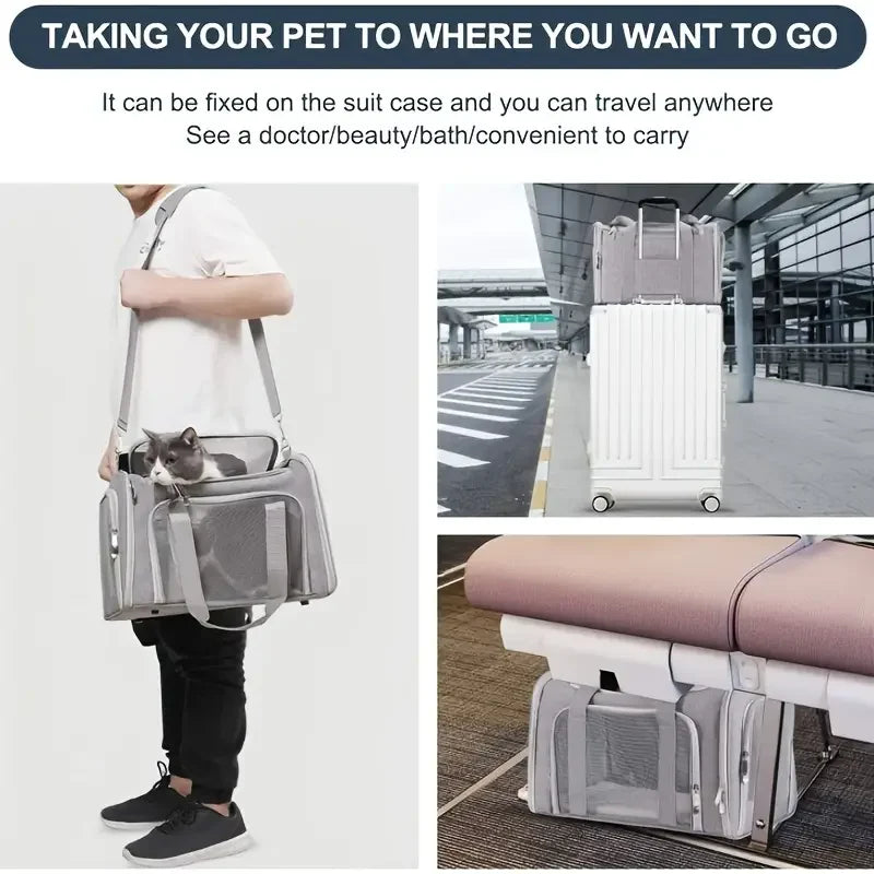 Zaino trasportatore ventilato per cani e gatti – Borsa da viaggio approvata…