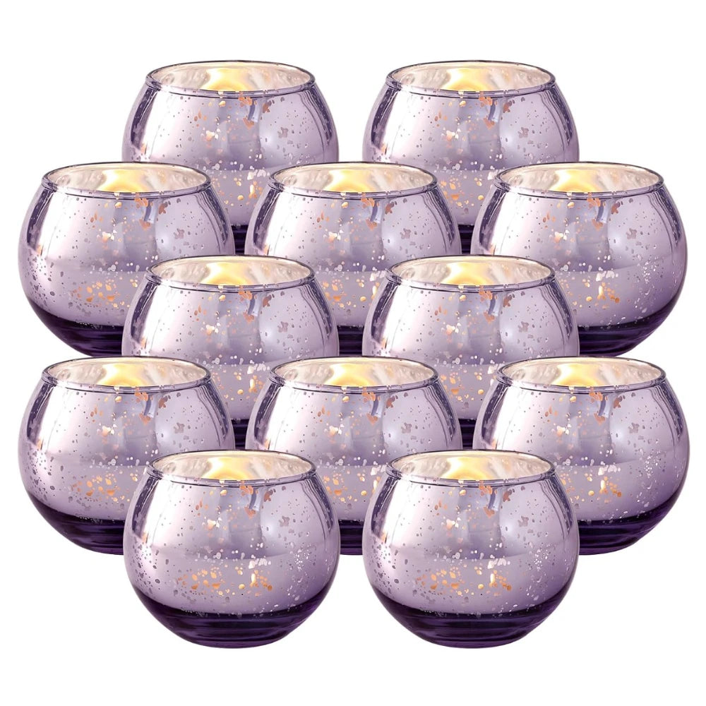 6/12 Pezzi Portacandele Votivi Vetro Mercury - Decorazione Tavola Matrimonio