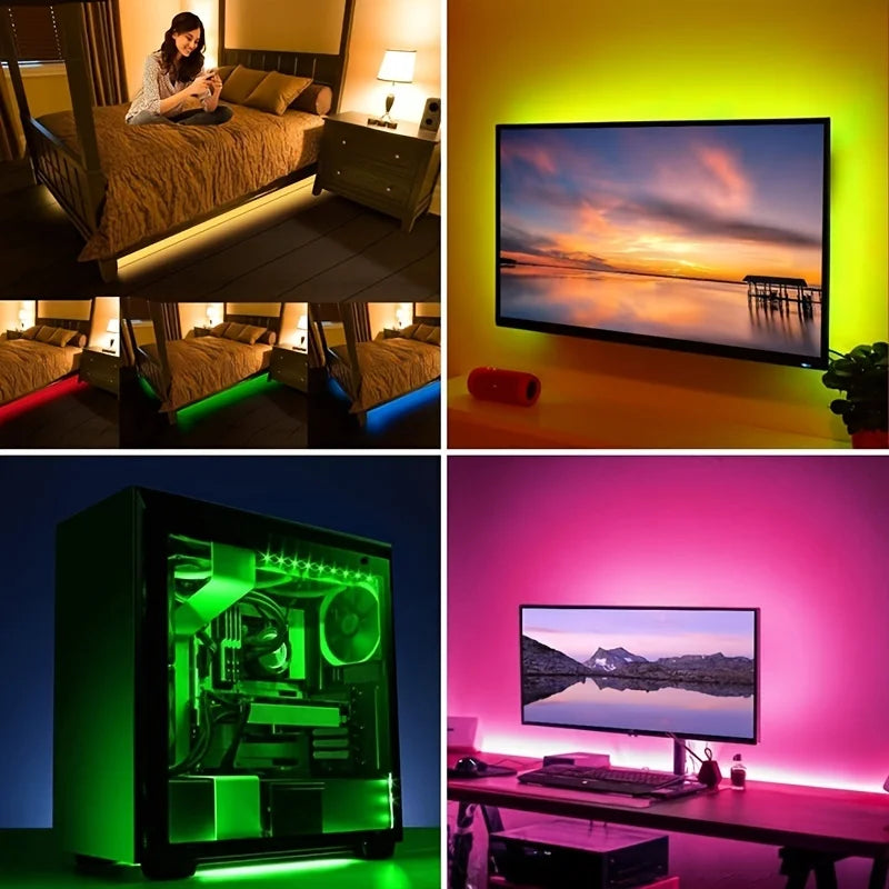 Striscia LED RGB 5 m con USB – Illuminazione TV, Gaming e Party