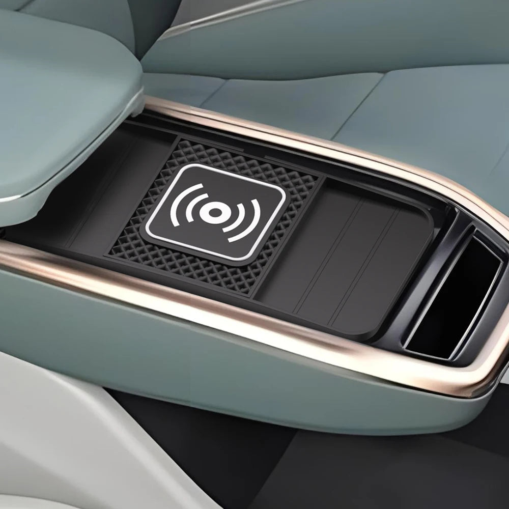 15W Fast Wireless Charging Pad , Non-Slip Rubber Mat for Car Storage, Lightweight USB-Powered Charger Compatible with Phone