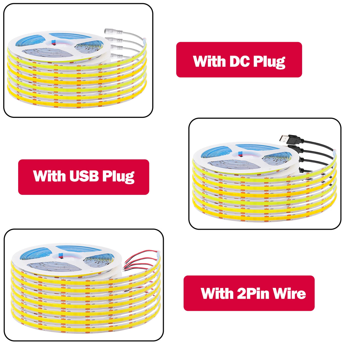 Striscia LED COB 5V USB 320 LED/m – Luce flessibile multicolore per casa