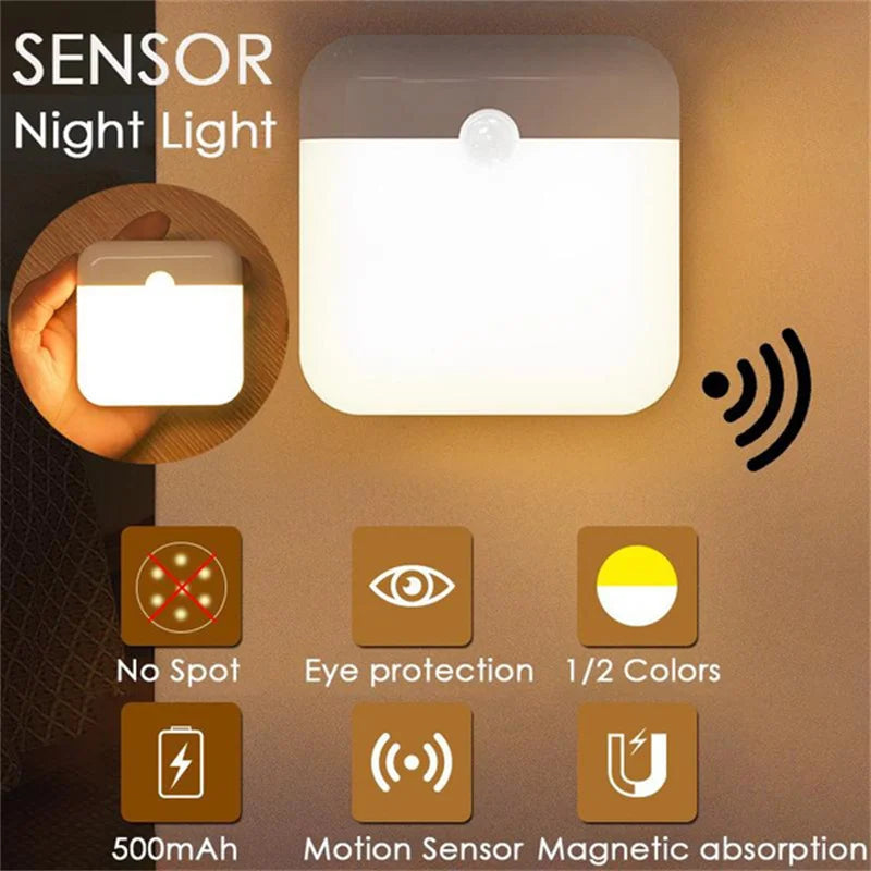 Lampada LED a Sensore di Movimento USB – Luce Notturna Ricaricabile per Casa