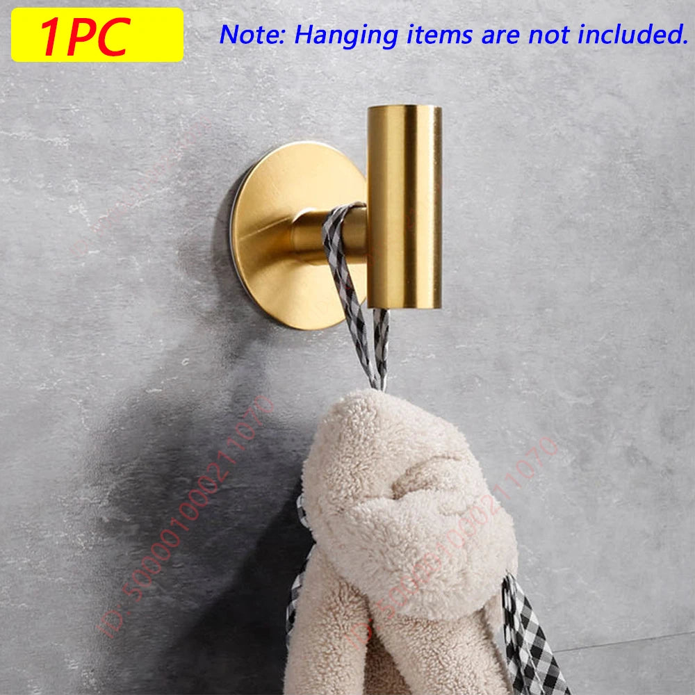 Ganci a muro adesivi in acciaio inox – set 2 per asciugamani e cappotti