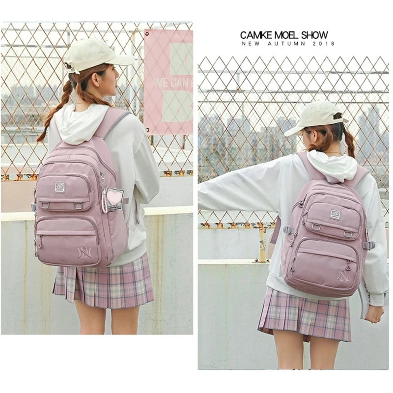 Sac à dos scolaire pour fille adolescente en nylon - Petit sac Kawaii mignon