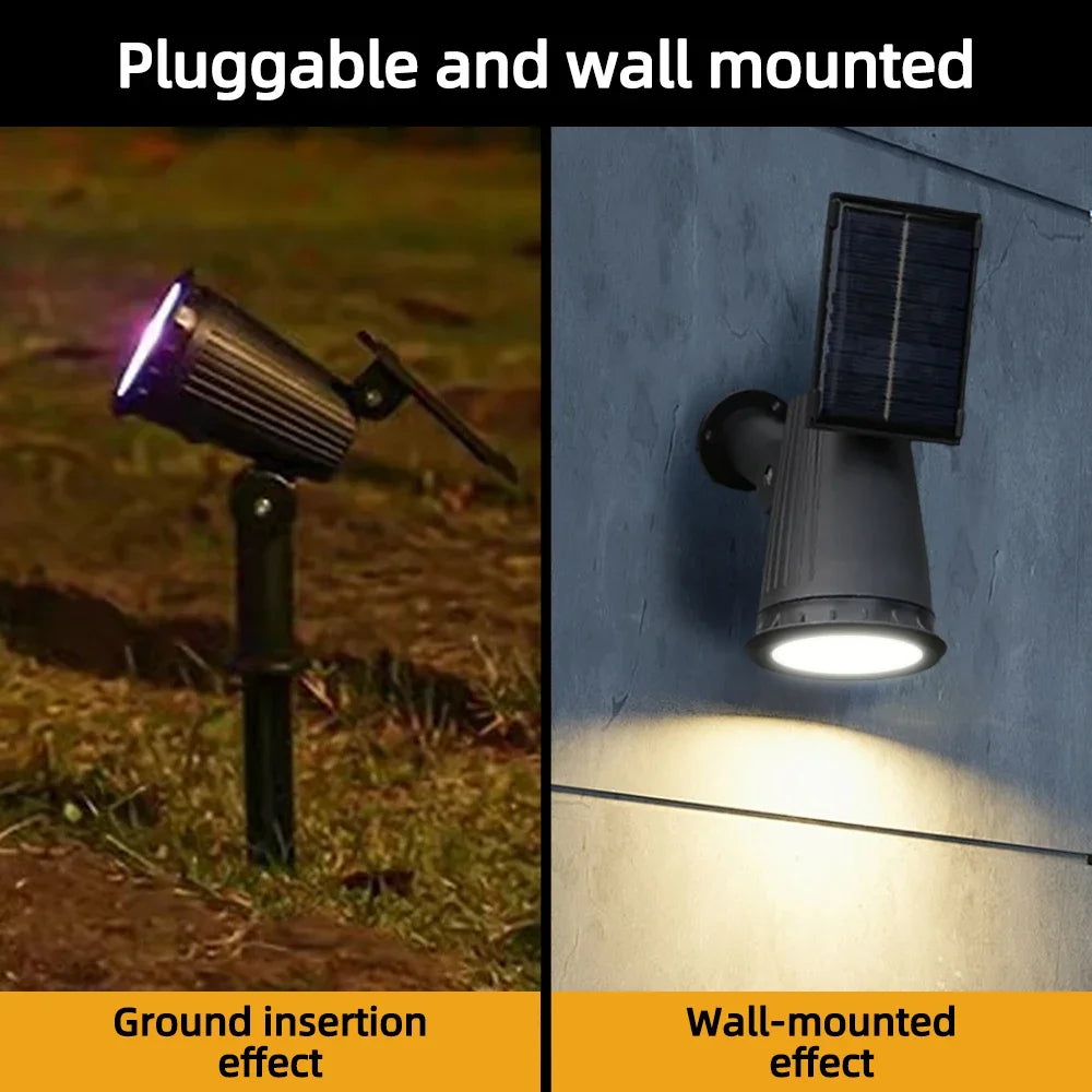 Fari solari LED RGB 9 LED IP65 impermeabili, regolabili per giardino