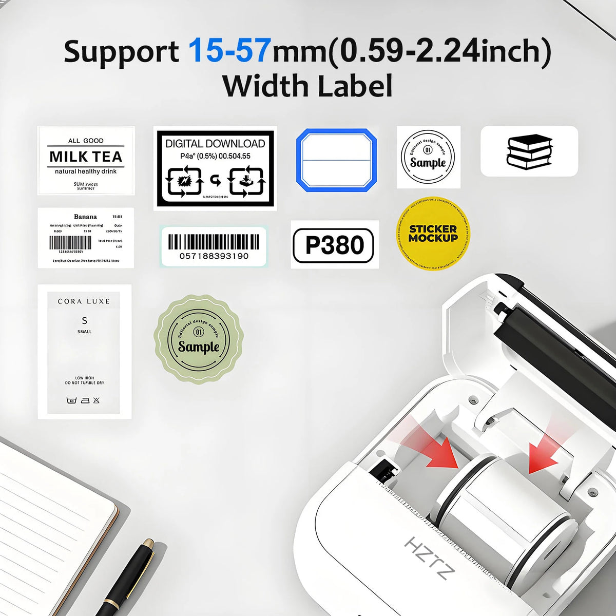 Stampante termica Bluetooth portatile 45 mm – stampa senza inchiostro per casa