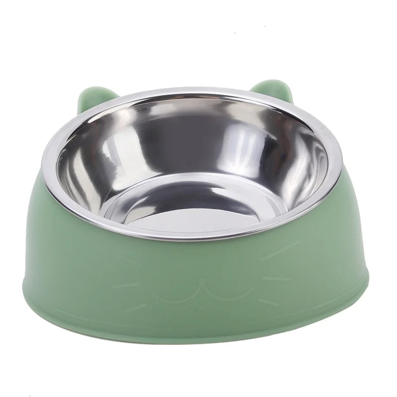 Ciotola inclinata in acciaio inox per gatti e cani – Set 2 ciotole
