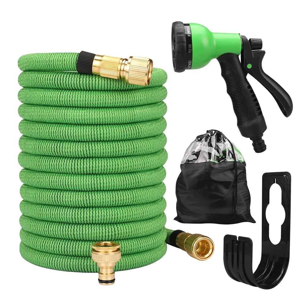 Tubo da giardino espandibile con doppio connettore metallico ad alta pressione…