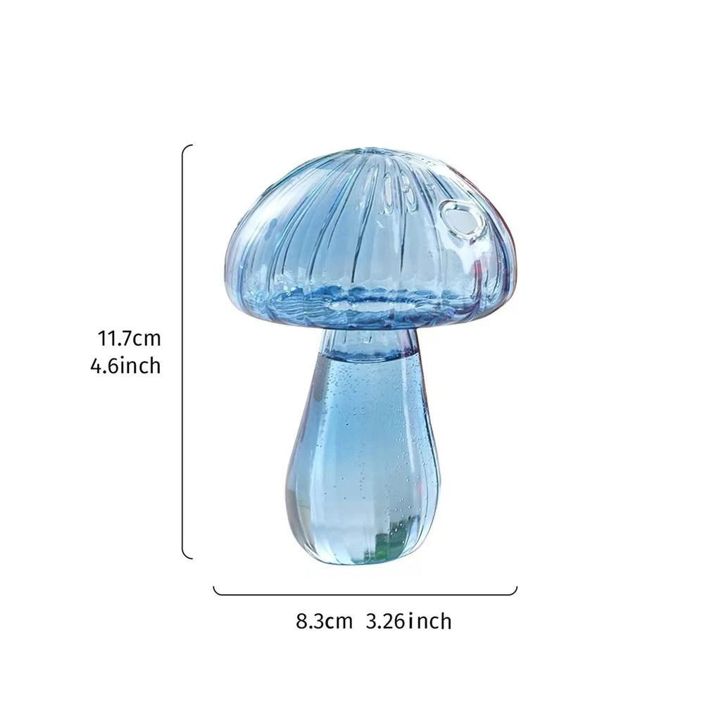 Mushroom Glass Vase Set - Mini Propagation Terrarium for Plants & Flowers | Cute Home/Office Decor, Indoor Plant Gift for Women