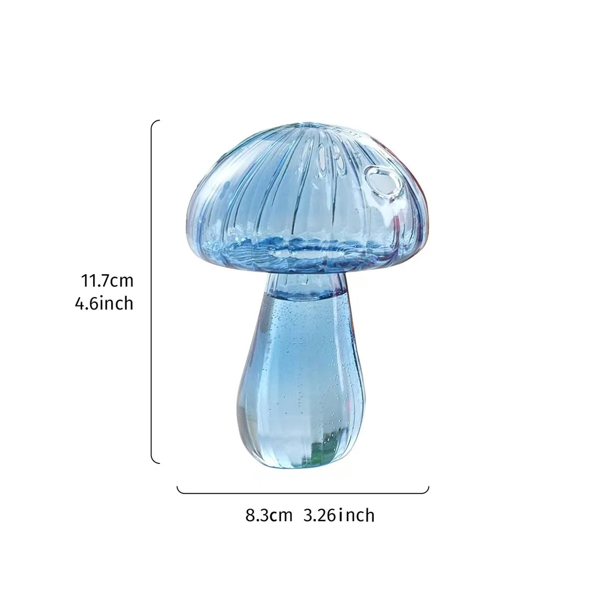 Mushroom Glass Vase Set - Mini Propagation Terrarium for Plants & Flowers | Cute Home/Office Decor, Indoor Plant Gift for Women