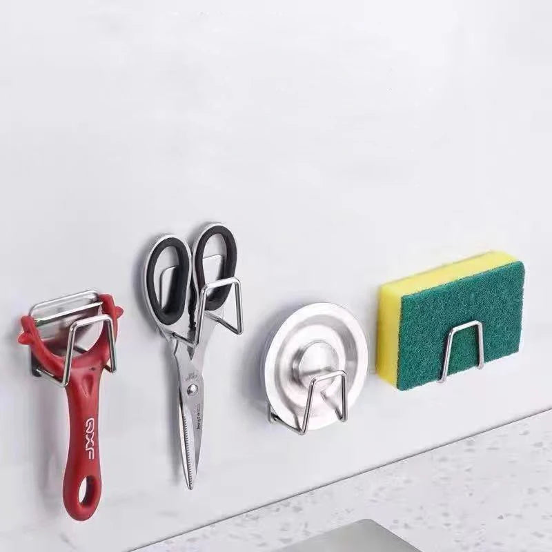 Portasponge inox da parete per lavello con ventosa – supporto resistente