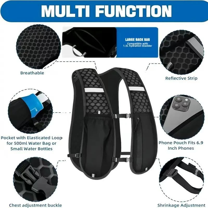 Sac d'hydratation léger pour sports outdoor, running, cyclisme et kayak