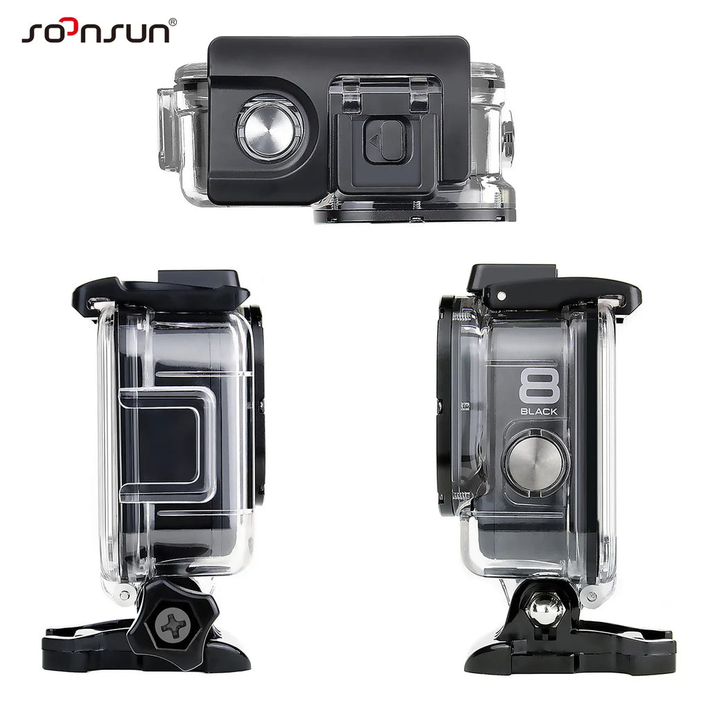 Custodia impermeabile 60 m per GoPro Hero 8 Black con doppio slot cold shoe
