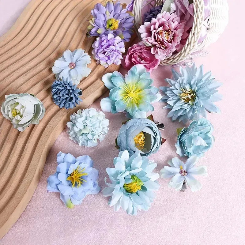 3/21Pcs Mixed Artificial Flowers Silk Rose Fake Flowers for Home Room Wedding Decoration DIY Craft Garland Bouquet Accessory