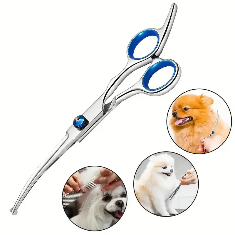 Set 4 Forbici Professionali per Toelettatura Canina con Rivestimento Titanio