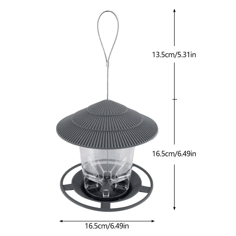 Mangime per uccelli da giardino con sospensione a forma di gazebo