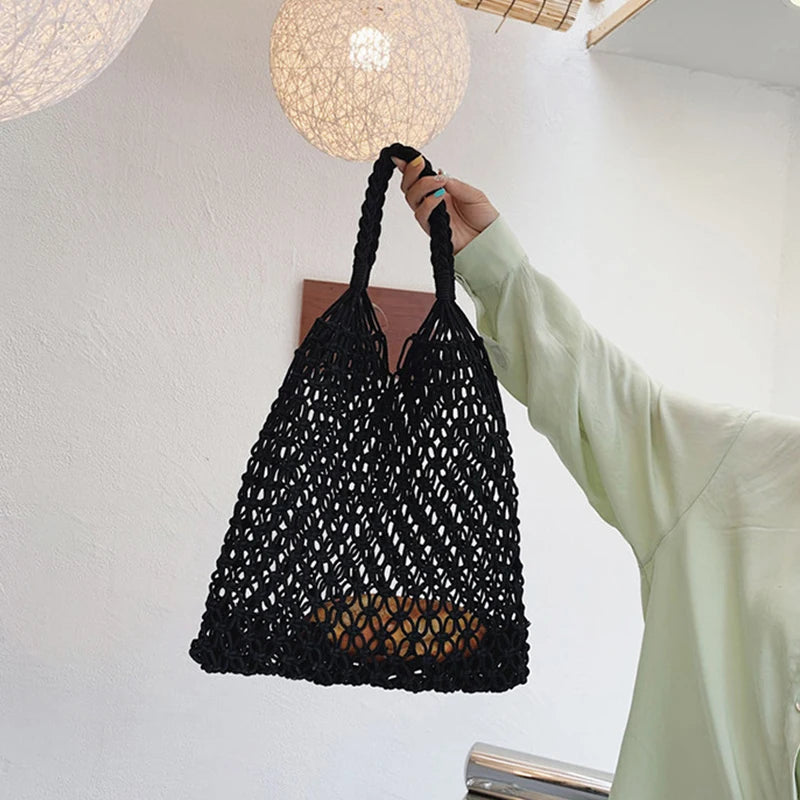 Borsa a Tracolla Boho in Paglia Intrecciata – Grande Tote Estiva