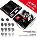 Brutfuner 18/29 Pro Professional Artist Sketching & Drawing Pencil Set with Charcoal, Erasers, Sharpener & Stumps
