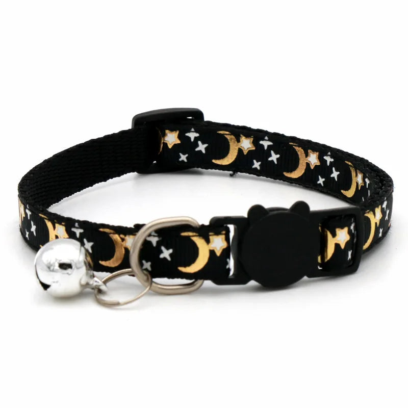 Collarino con campanella stelle e luna per cani e gatti – regolabile e…