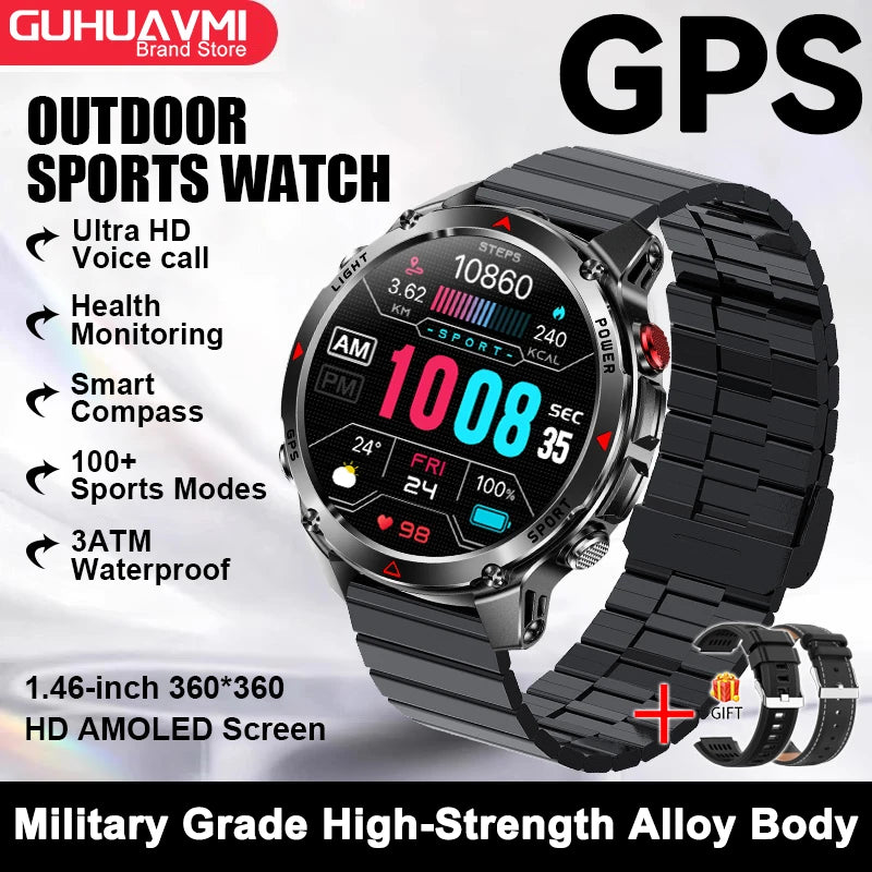 Smartwatch GPS 2026 con AMOLED 1.46", impermeabile 3ATM e batteria 540 mAh