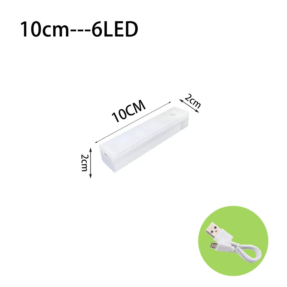 Lampada LED con Sensore di Movimento ricaricabile USB‑C per cucina e armadi