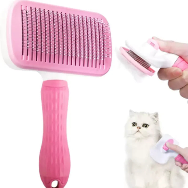 Spazzola auto-pulente in acciaio inox per cani e gatti – Rimuove nodi e peli