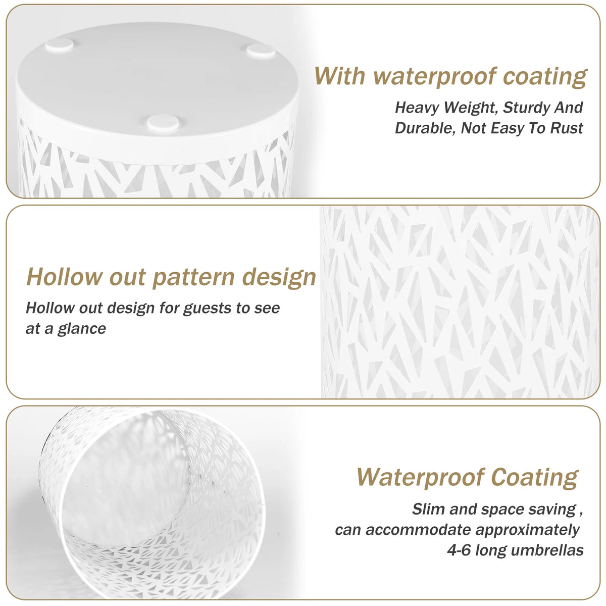 Metal Umbrella Storage Rack Round Umbrella Holder Bin Waterproof Multipurpose Umbrella Stand Rack For Home Office Hotel Entryway