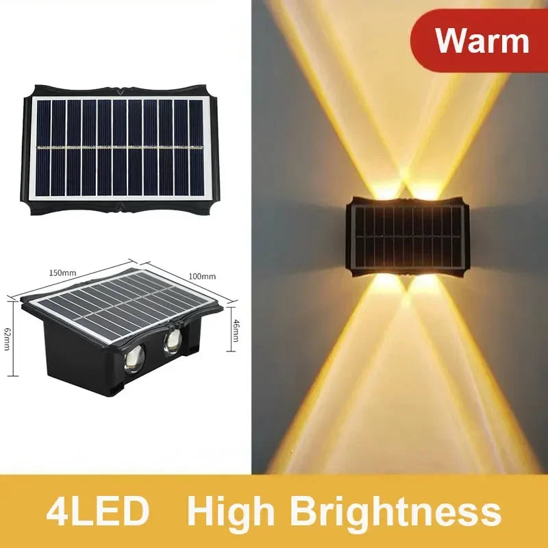 Lampada da Parete Solare LED per Esterni – Illuminazione Waterproof Up & Down