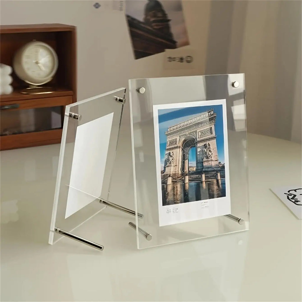 Transparent Picture Frame 6-Inch Wall-Mounted Ins Postcard Photo Frame Poster Display Stand 7-inch Acrylic Photo Frame Table