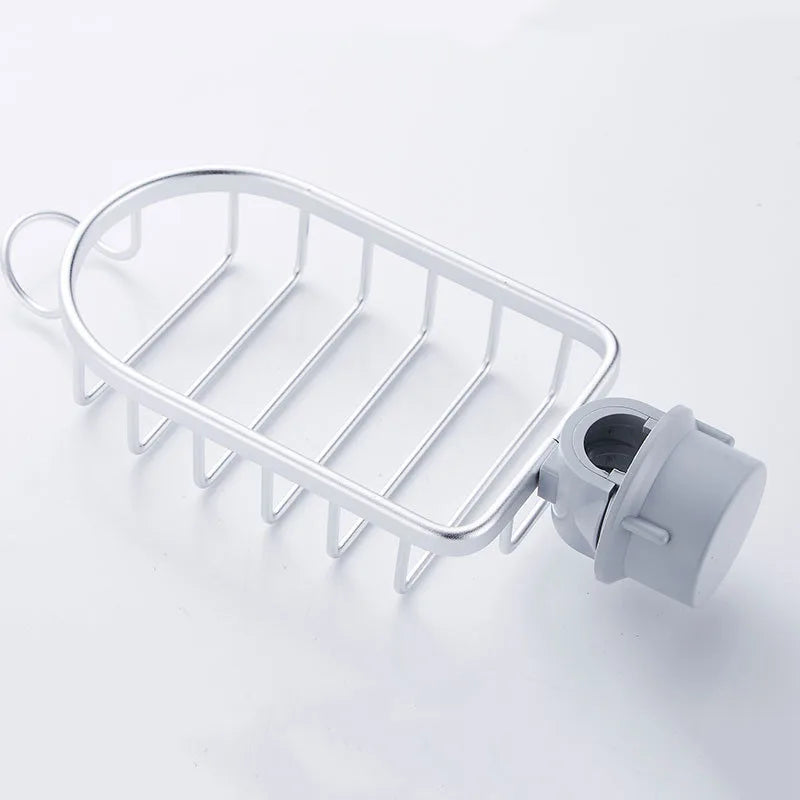 Porta spugna e supporto rubinetto in alluminio per cucina e bagno