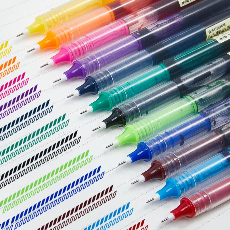 Penna rollerball a inchiostro liquido, asciugatura rapida, 12 colori, grande…