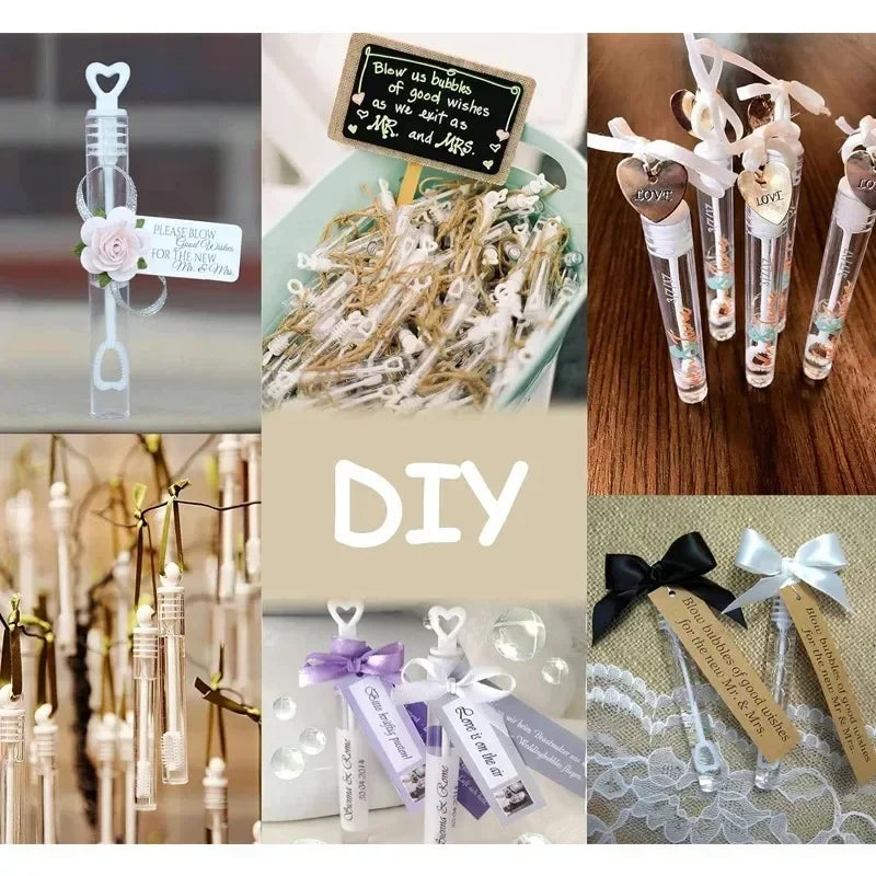 Bastoncini a Bolle a Forma di Cuore – Set da 10/20/30/50/100 per Matrimoni e…