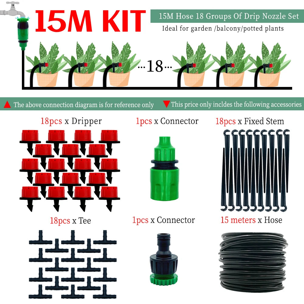 Kit Sistema di Irrigazione a Goccia Fai-da-Te per Serra e Giardino
