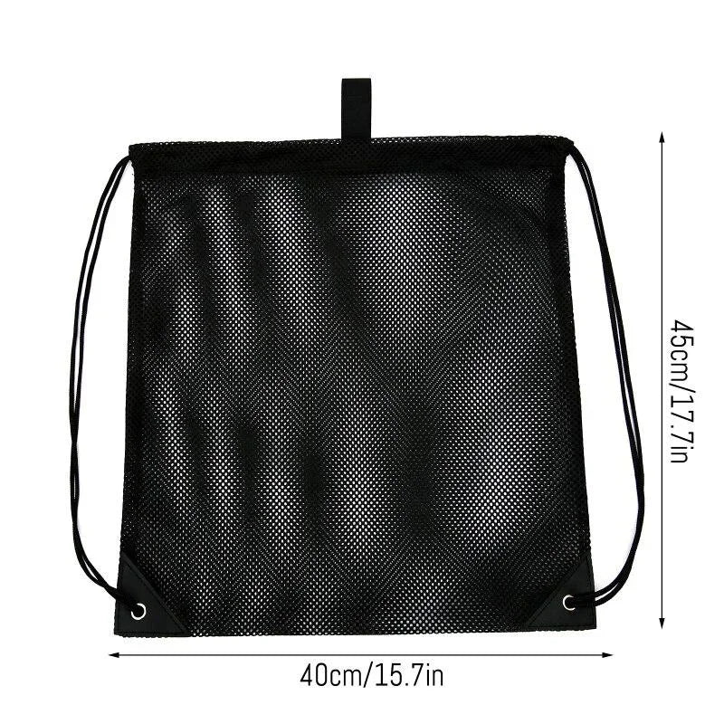 Portable Multifunctional Drawstring Mesh Bags Gym Sports Basketball Storage Shoulder Net Backpack 40*45cm Outdoor Beach Use Bag