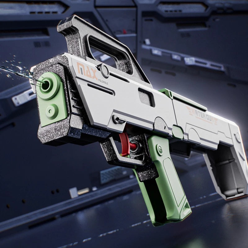 Folding Submachine Water Gun Manual Continuous-Fire Water Toy FMG9 Toy Gun Large Capacity Summer Beach Pool Outdoor Toy