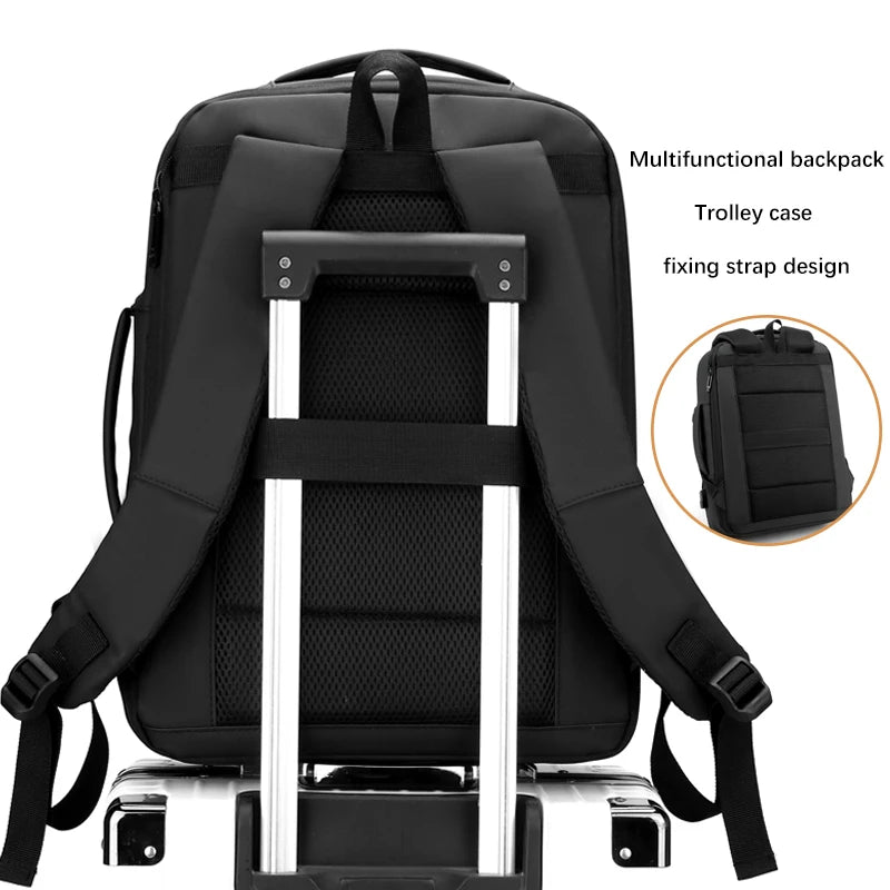Sac à dos business 17" imperméable avec port USB et sangle respirante pour homme