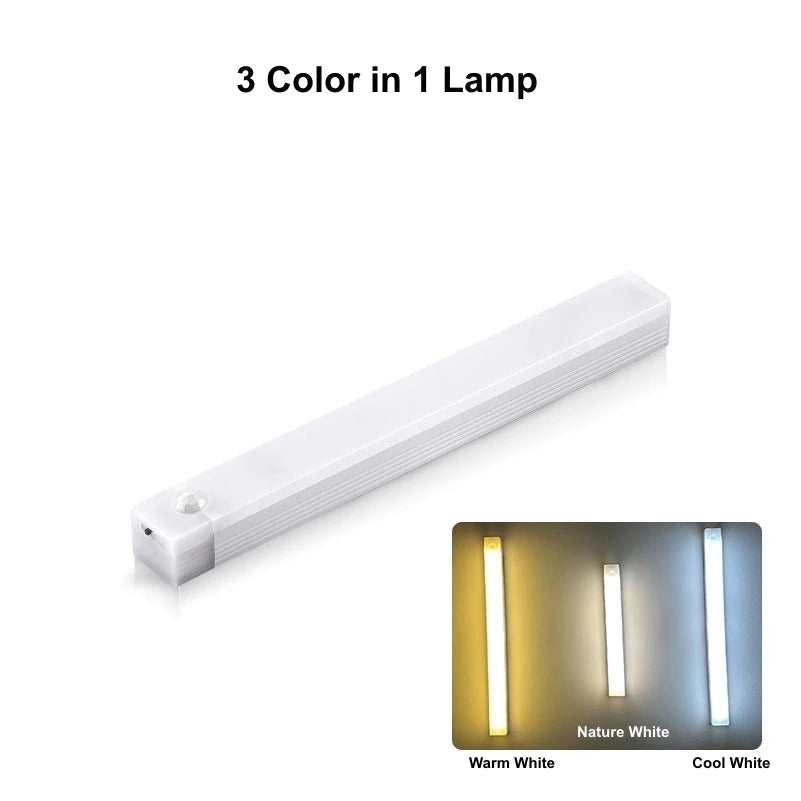 Barra LED con sensore di movimento, luce ricaricabile per cucina e comodino