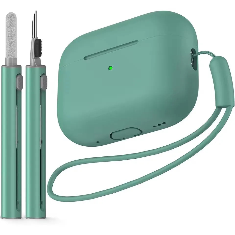 Cover in silicone morbido con penna pulizia per AirPods Pro 2