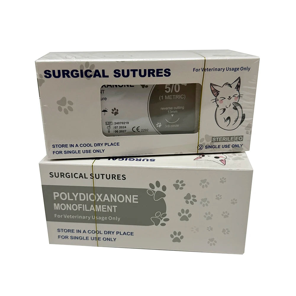 Set da 12 ago circolari PDO 3/8 per animali domestici – 90 cm, misure 2/0-5/0