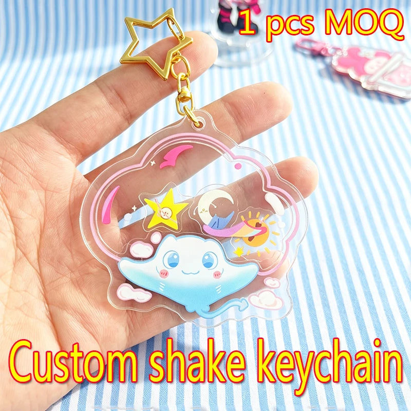 Custom Acrylic Keychain Photo Customization Anime Cartoon Keychain Personalized Design Holographic Transparent Keychain