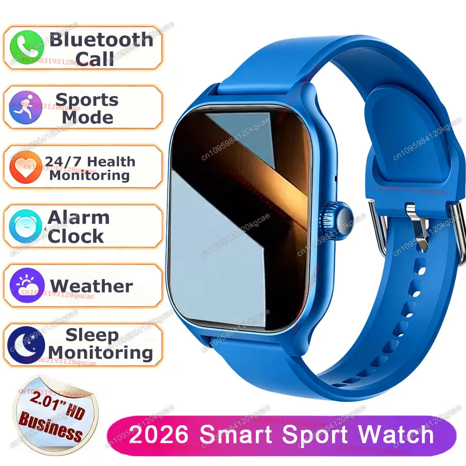 Smartwatch 2.01'' Waterproof Fitness con Monitor Cardiaco e Chiamate