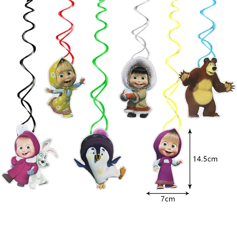 Decorazioni per festa di compleanno Masha e Orso – Palloncini cartoon, set 24…