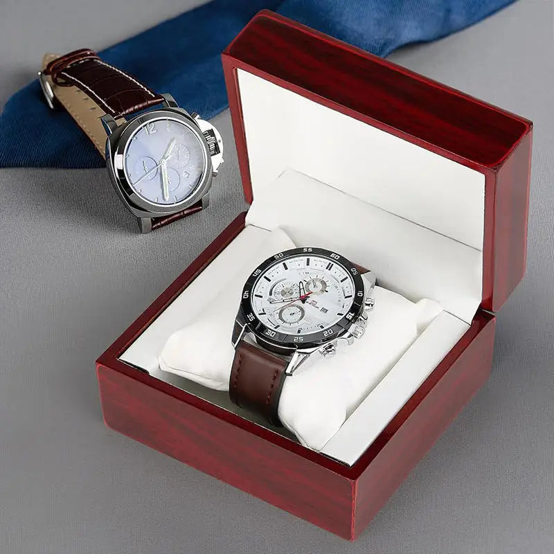 Luxury Wooden Watch Box with Display Pillow Jewelry Bracelet Case for Men Women Collector Storage Glass Top Gift Case